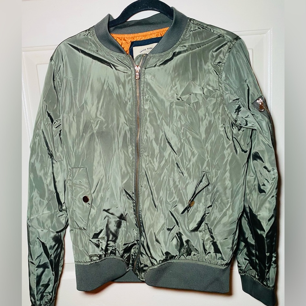 Ci Sono Originals Bomber Jacket Women Olive Green Full zip, L